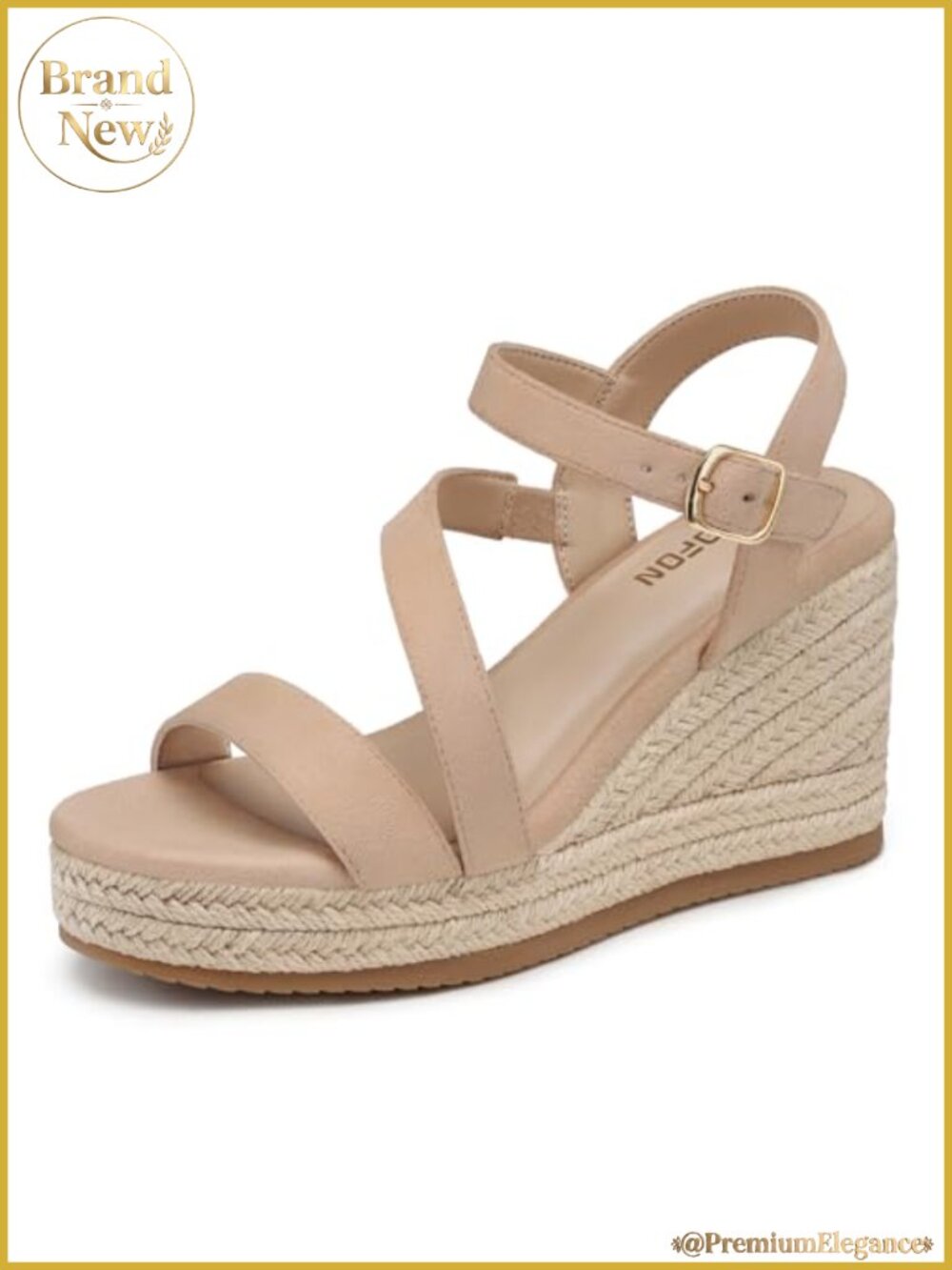 Wedge Sandals for Women 3.5-Inch Espadrille Platform Adjustable Ankle Strap